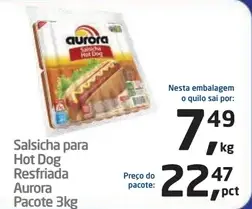 Salsicha para Hot Dog Aurora Resfriada