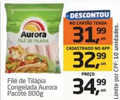 Filé de Tilápia Aurora Congelada