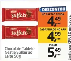 Chocolate Tablete Nestlé Suflair Ao Leite
