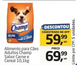 Alimento para Cães Adultos Champ Carne e Cereal