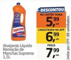 Alvejante Líquido Suprema Remoção de Manchas