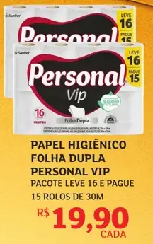 Papel Higiênico Personal Vip Folha Dupla