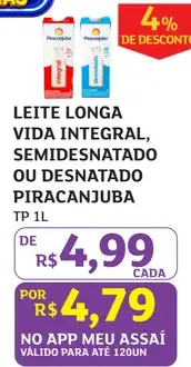 Leite Longa Vida Piracanjuba Semidesnatado