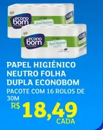 Papel Higiênico Econobom Neutro, Folha Dupla