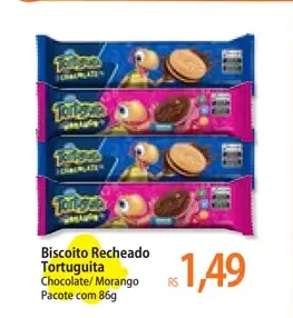 Biscoito Recheado Tortuguita Morango