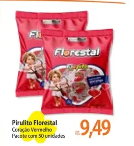 Pirulito Florestal Coração Vermelho