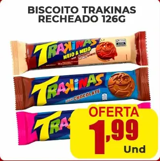 Biscoito Trakinas Meio a Meio