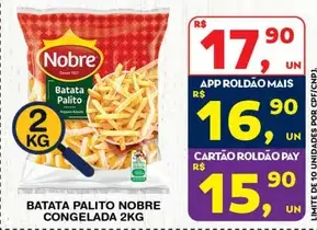 Batata Palito Nobre Congelada
