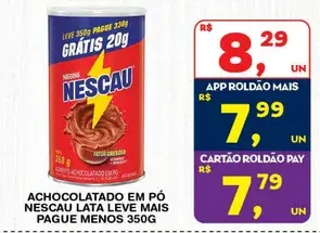 Achocolatado em pó Nescau