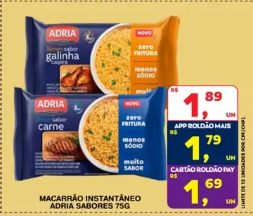 Macarrão instantâneo Adria Sabor carne
