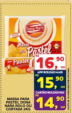 Massa para pastel Dona Nara Cortada