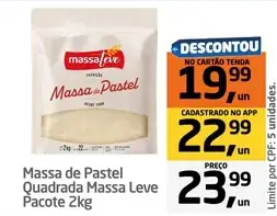 Massa de Pastel Massa Leve Quadrada