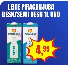 Leite Piracanjuba Semidesnatado