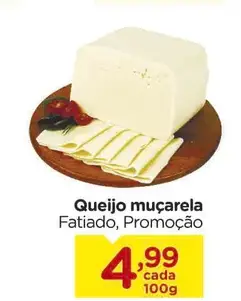 Queijo muçarela Fatiado