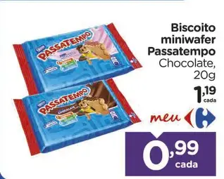 Biscoito miniwafer Passatempo Chocolate
