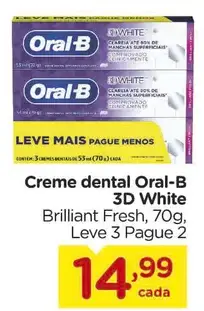 Creme dental Oral-B 3D White Brilliant Fresh