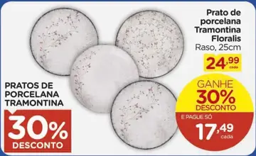 Prato de porcelana Tramontina Floralis Raso