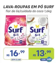 Lava-roupas em pó Surf Cuidado do Coco