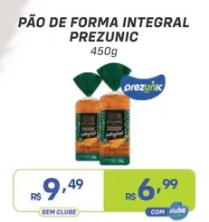 Pão de forma Prezunic Integral