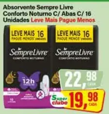 Absorvente Sempre Livre Conforto Noturno com Abas