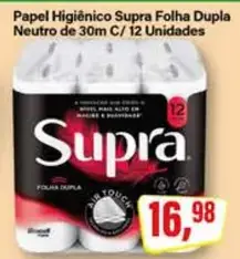 Papel Higiênico Supra Folha Dupla, Neutro