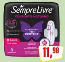 Absorvente Sempre Livre Conforto Noturno com Abas