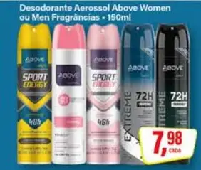 Desodorante Aerossol Above Men Fragrâncias