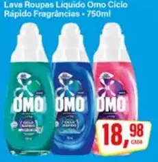 Lava Roupas Omo Líquido Ciclo Rápido