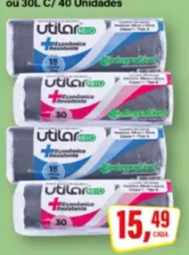 Saco para Lixo Utilar Preto + Econômico
