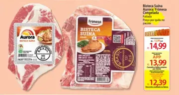 Bisteca Suína Aurora/Frimesa Congelada Fatiada