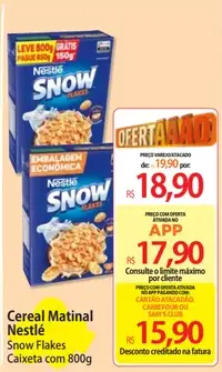 Cereal Matinal Nestlé Snow Flakes