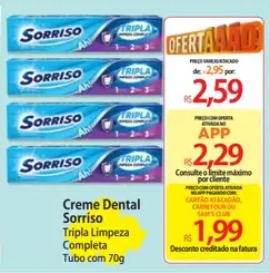 Creme Dental Sorriso Tripla Limpeza Completa