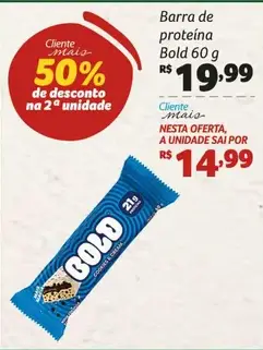 Barra de proteína Bold Cookies & Cream