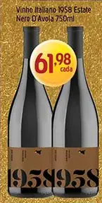 Vinho Italiano 1958 Estate Nero D'Avola