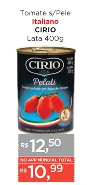 Tomate Cirio Sem Pele, Italiano