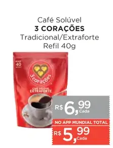 Café Solúvel 3 Corações Tradicional