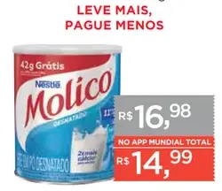 Leite em pó Molico Desnatado