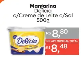 Margarina Delícia Com Creme de Leite e Com Sal