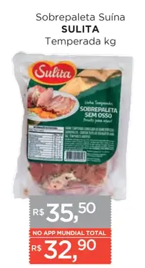 Sobrepaleta Suína Sulita Temperada