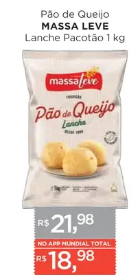 Pão de Queijo Massa Leve Lanche