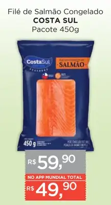 Filé de Salmão Costa Sul Congelado