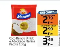 Coco Ralado Menina Úmido e Adocicado