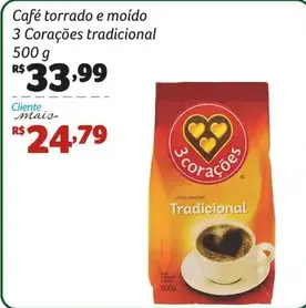Café torrado e moído 3 Corações Tradicional