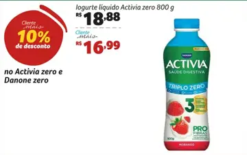 Iogurte líquido Activia Zero