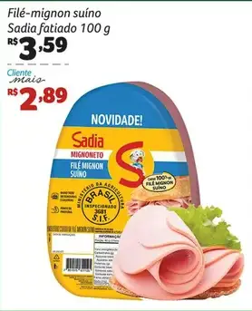 Filé-mignon suíno Sadia Fatiado
