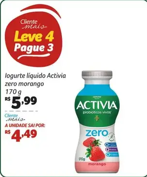 Iogurte líquido Activia Zero, Morango