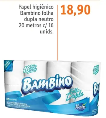 Papel higiênico Bambino Folha dupla neutro