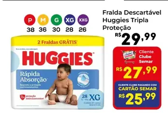 Fralda descartável Huggies Tripla Proteção