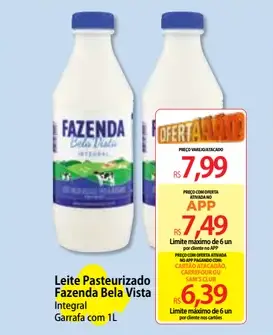 Leite Pasteurizado Fazenda Bela Vista Integral
