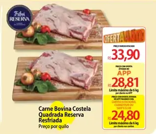 Costela Bovina Quadrada Reserva Resfriada